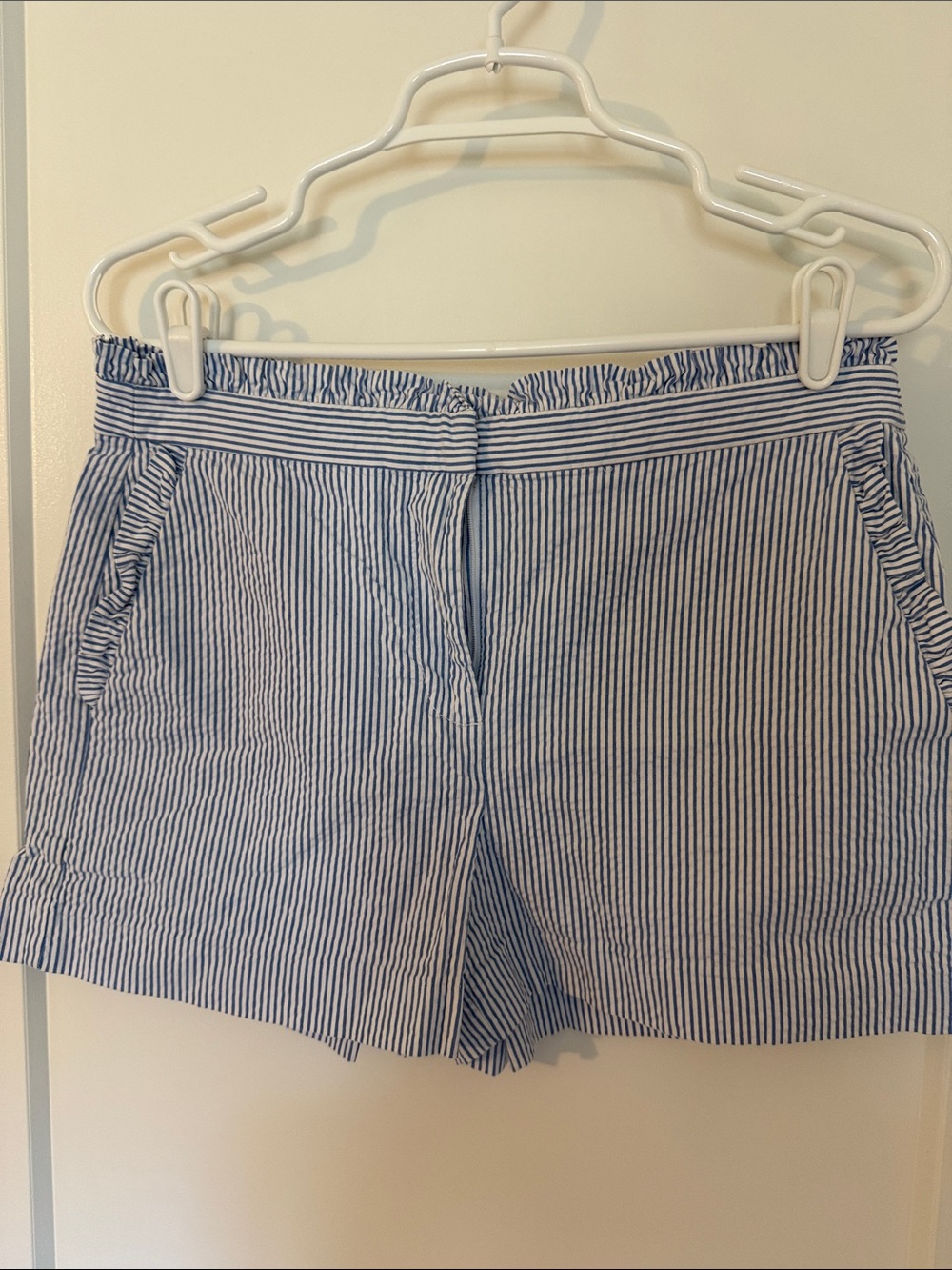 J. Crew Blue & White Striped Seersucker Shorts